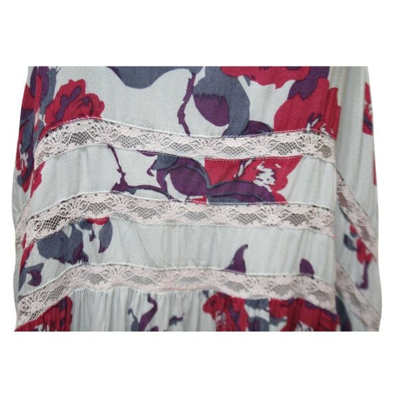 Intimately Free People Womens S Trapezoid Slip Dress Gray Floral Boho Romantic - Picture 2 of 7